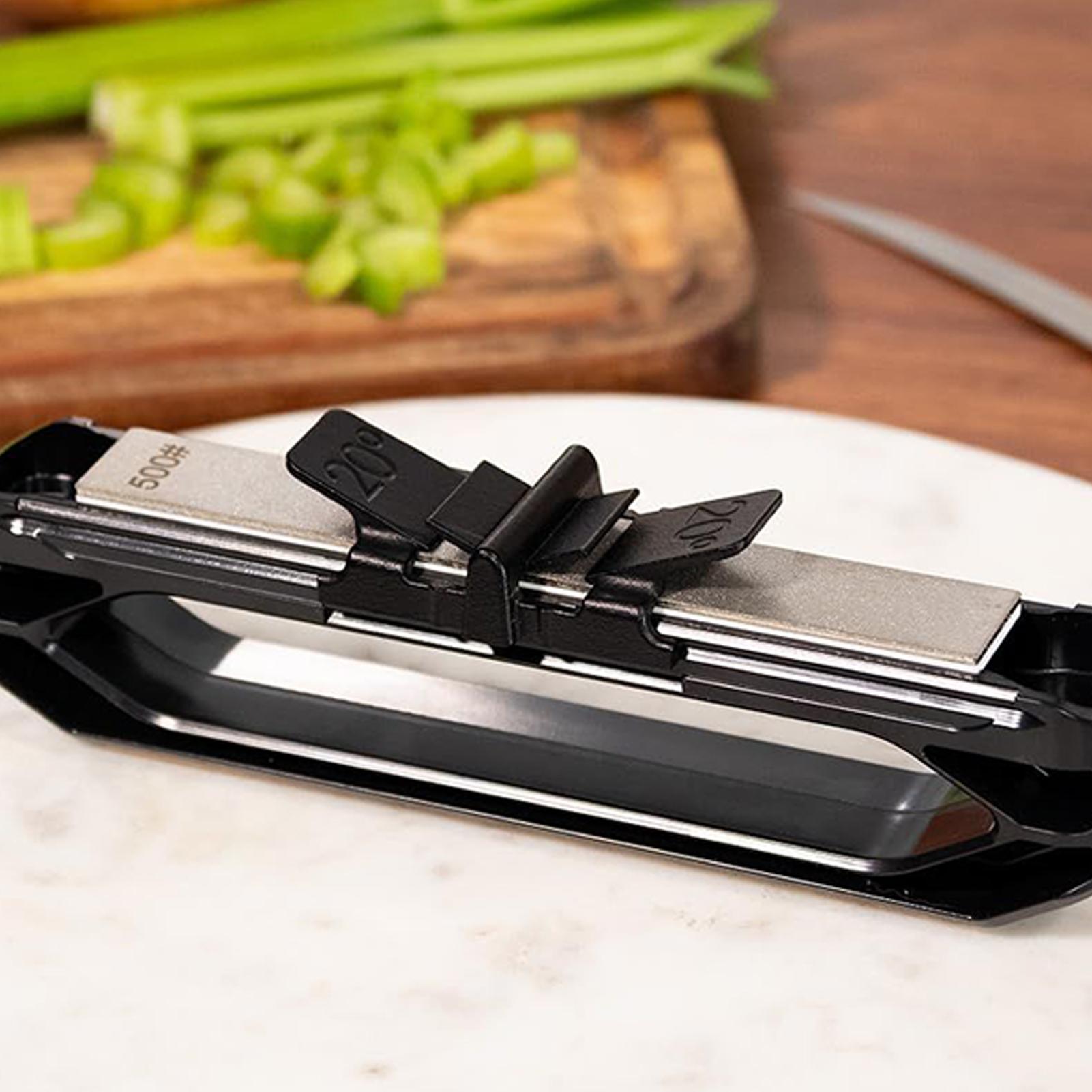 Home Cooking Supplies - เครื่องลับมีดแบบมือถือ พร้อมตัวกำหนดมุม สำหรับใช้งานกลางแจ้ง อุปกรณ์ลับคมมีดแบบแมนนวล เหมาะสำหรับอพาร์ทเมนต์ ปิกนิก