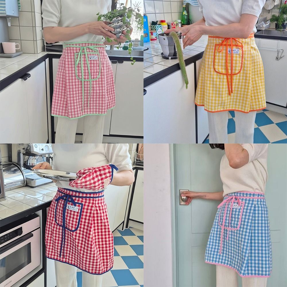 ผ้ากันเปื้อนครึ่งตัวผ้าฝ้ายใหม - Home Cooking Work บทวิจารณ์และราคา